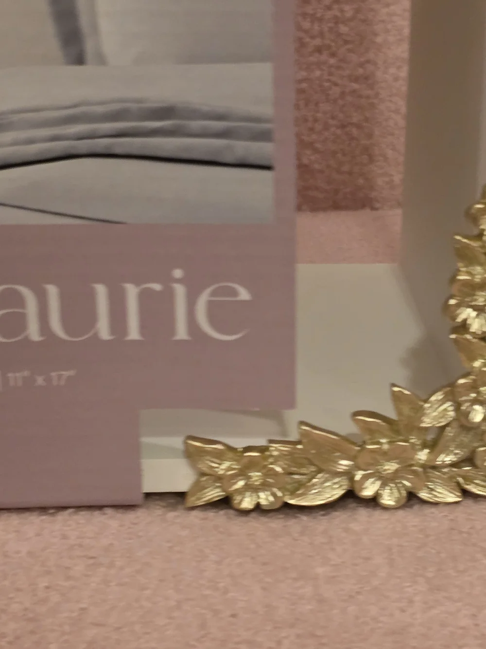 Lace & Laurie White Decorative Wall Shelf with Gold Accents